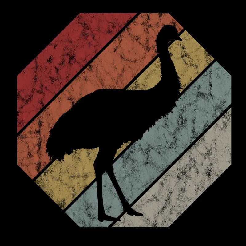 Émou de l’oiseau de course Dromaius Autruche Australie Rétro