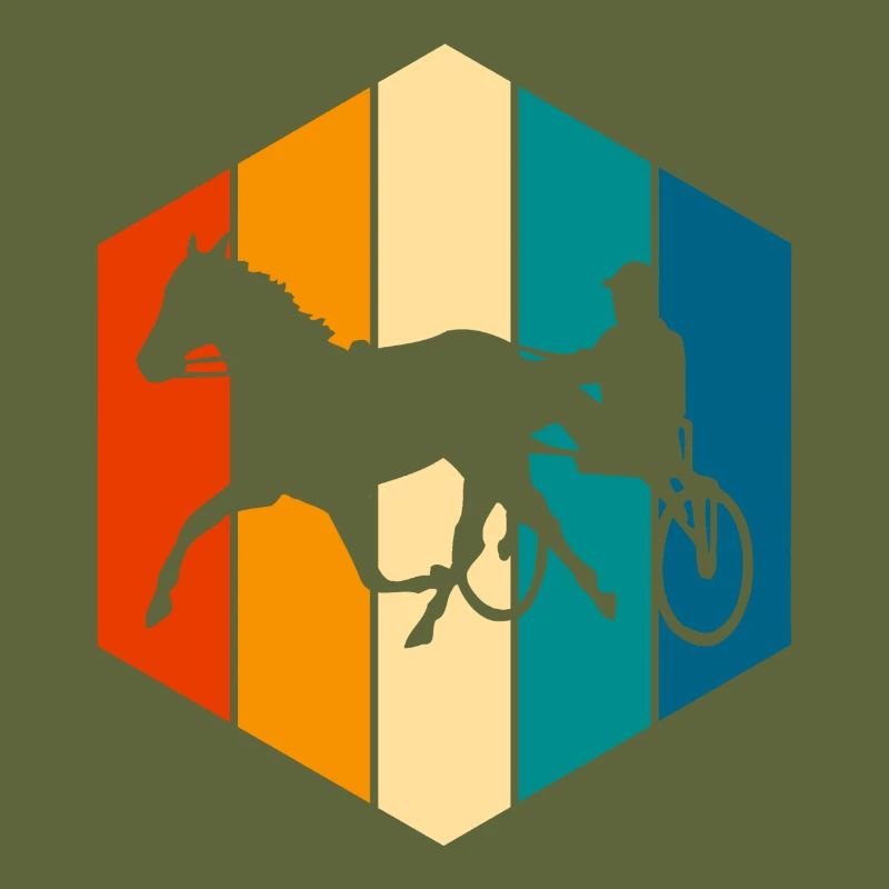 Traber Trabrennen in retro oder vintage Style