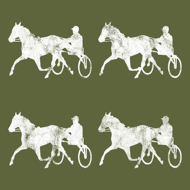 Traber Trabrennen in retro oder vintage Style