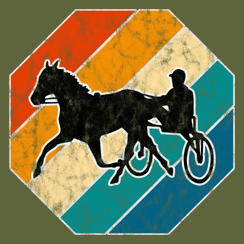 Traber Trabrennen in retro oder vintage Style