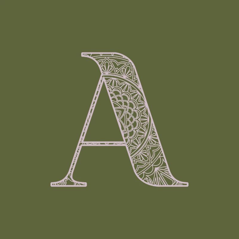 Mandala Monogram Initial in Dusky Pink - Letter A