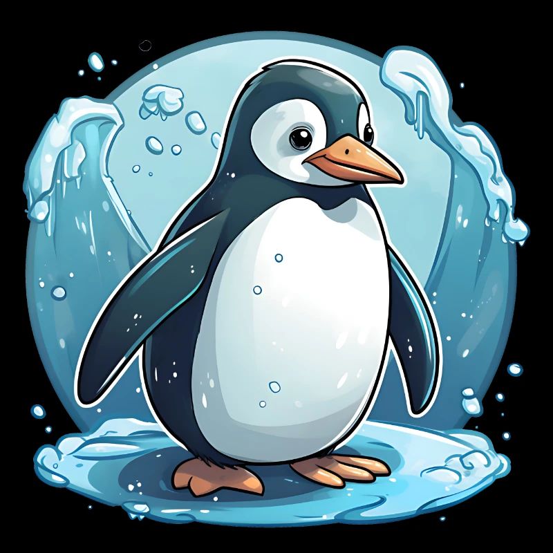 Funny penguin braving the cold
