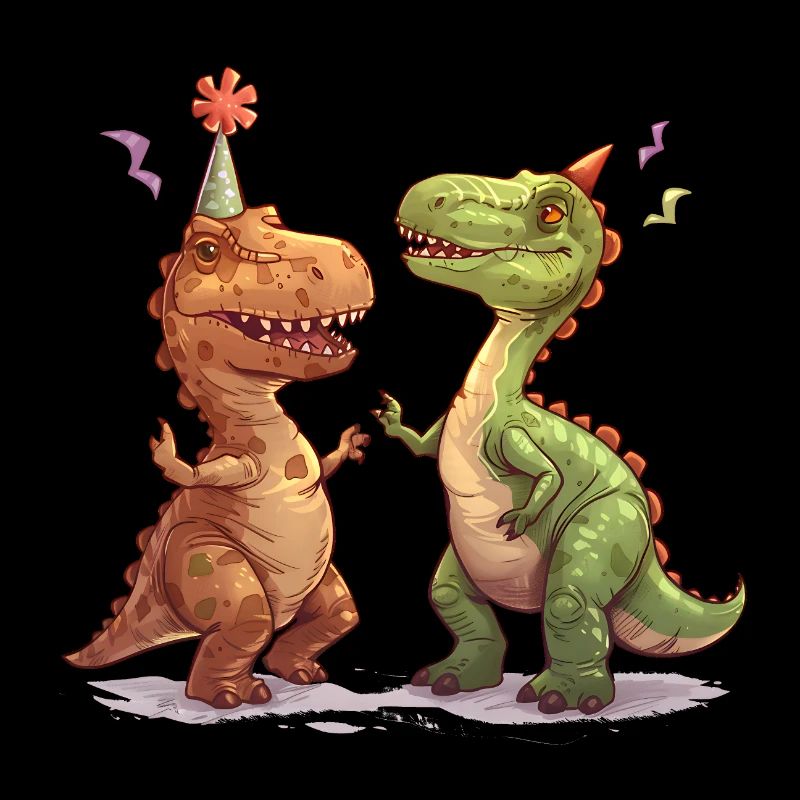 Two Dancing Dinosaurs