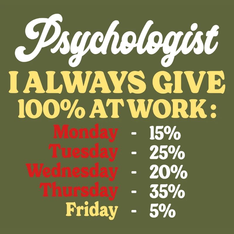 100% At Work Funny Psychologist Quote