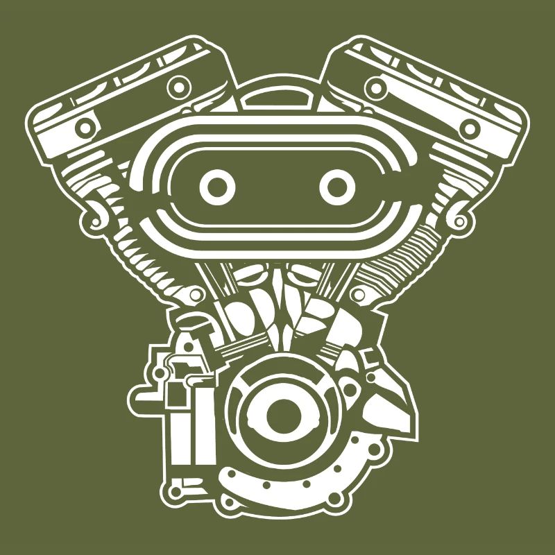 Motorrad Motor / Engine 02_weiß