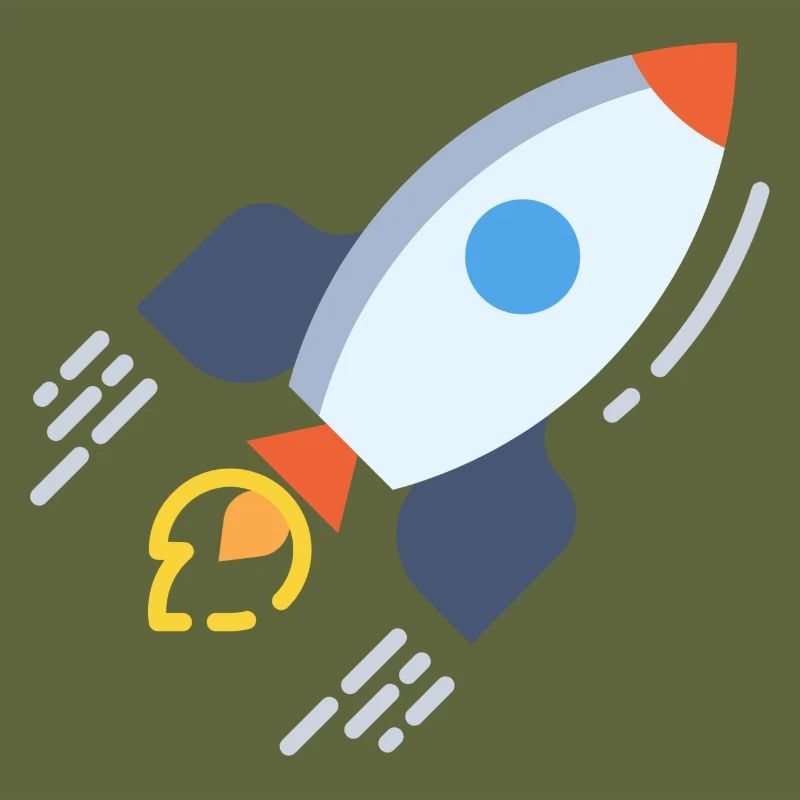 Flying rocket spaceship. gift