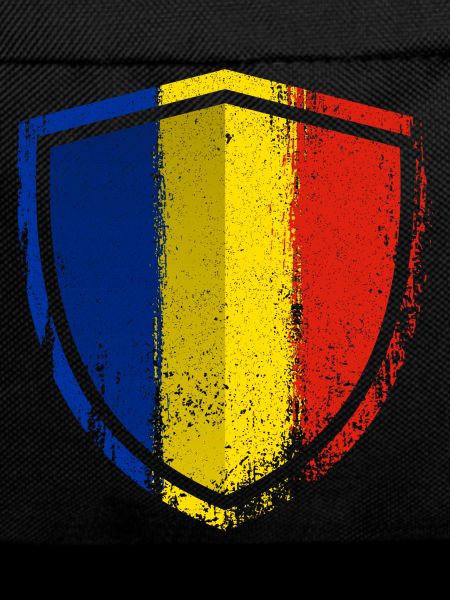 Distressed Blue Yellow Red Shield
