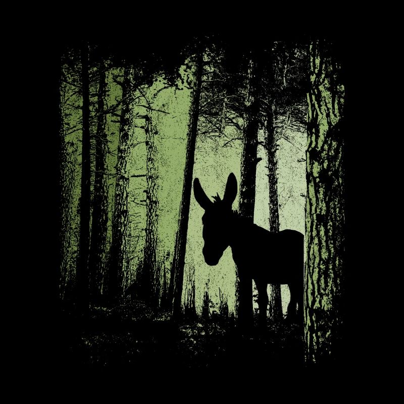 Forest Donkey Mule Silhouette