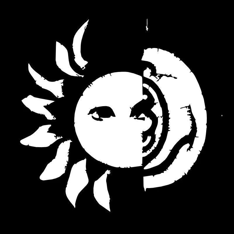 Sonne Mond Mosaik Astrologie Symbol Vektor 08
