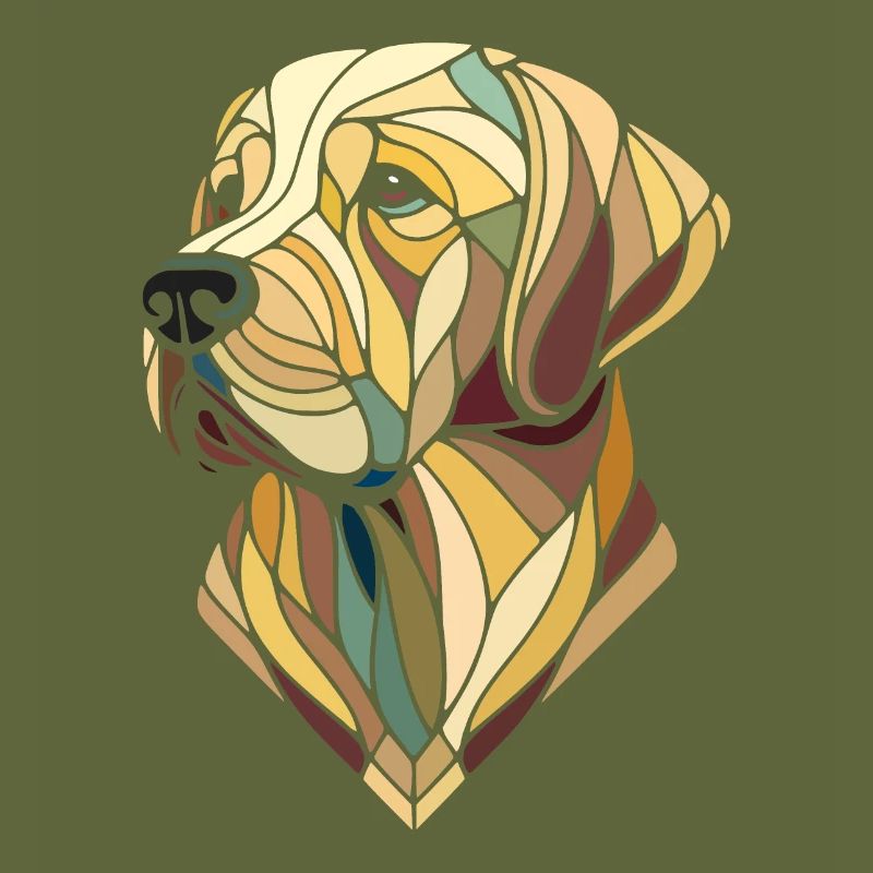 Labrador head, retriever, geometric art, polygon