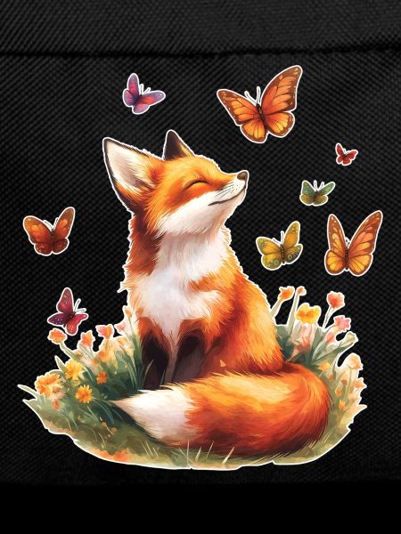 Fox with butterflies