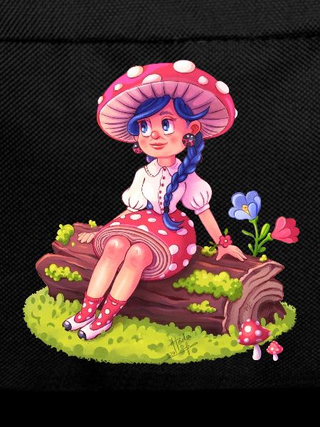 Mushroom Girl in a Forest