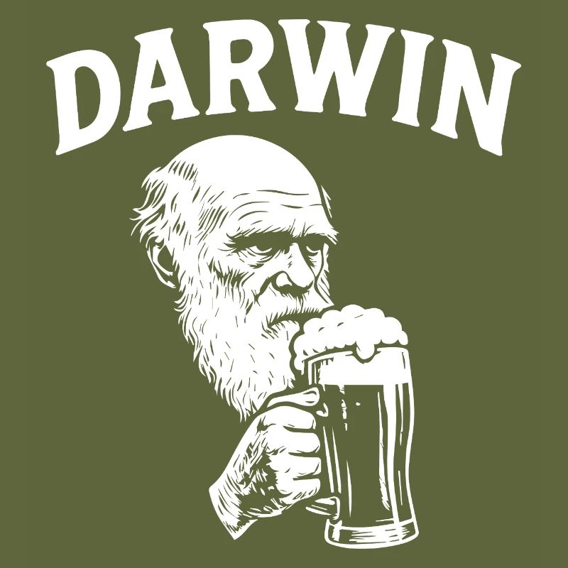 Darwin drinking Beer