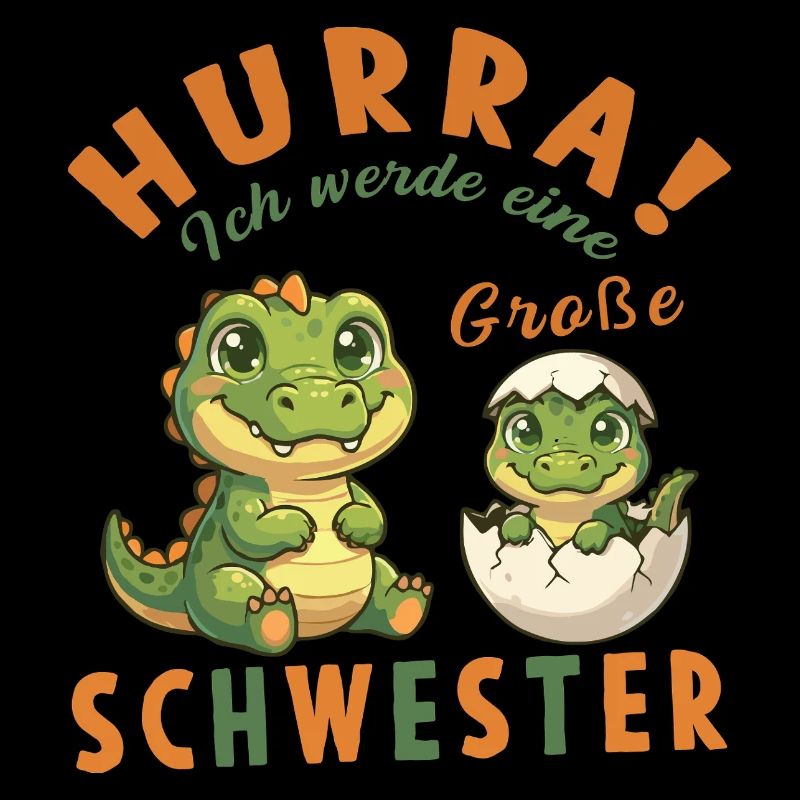 Große Schwester Dino Nachwuchs Hurra