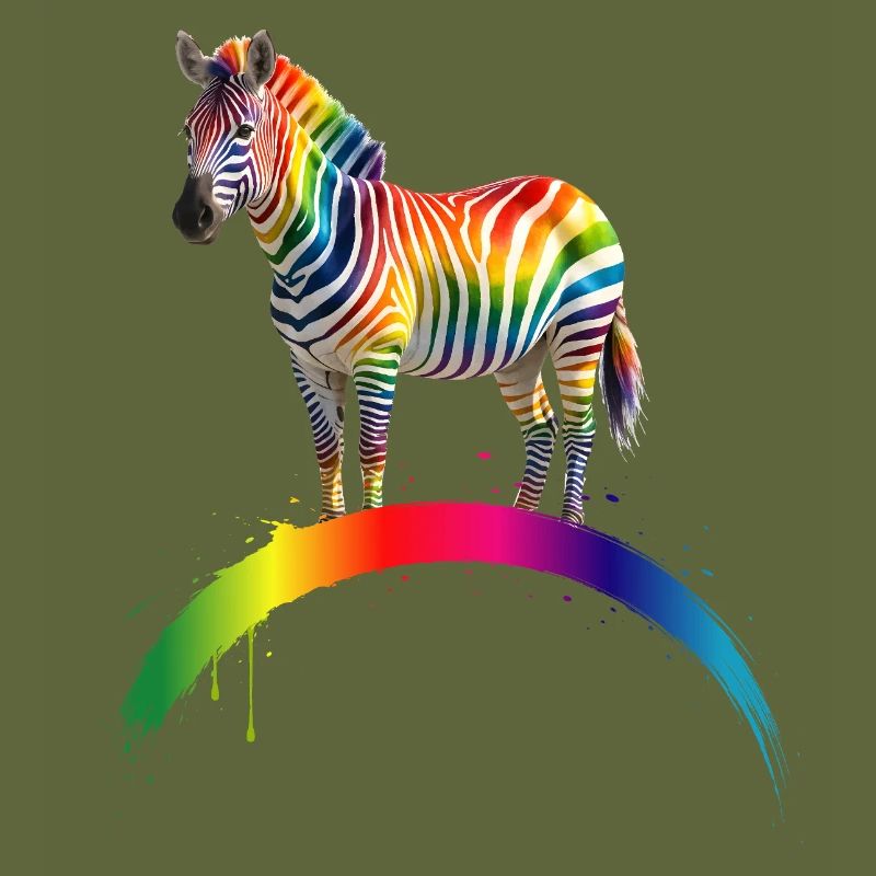 Rainbow Zebra Gradient Art Design