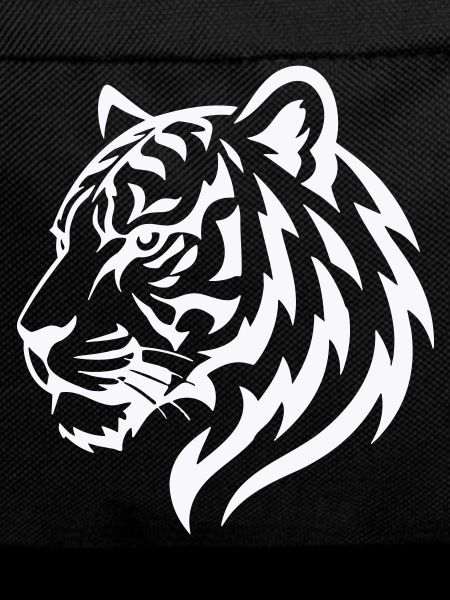 Tiger Line Head Silhouette Powerful