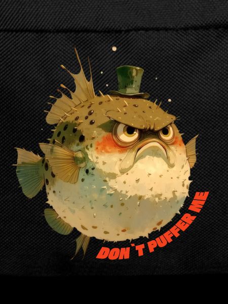 Grumpy puffer fish with top hat