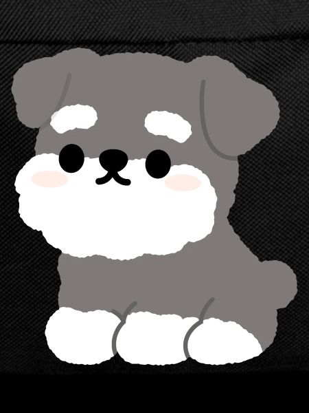 Grey Fluffy Schnauzer Pup Charm