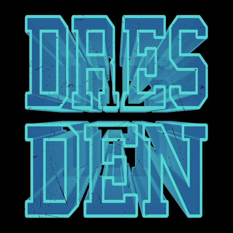 Dresden Germany City 3D Font Skyline