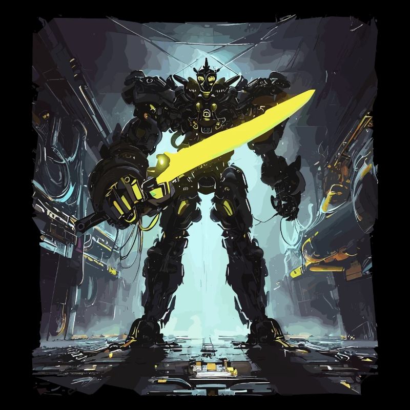 Futuristic Cyberpunk Mech Warrior Sci Fi Robot