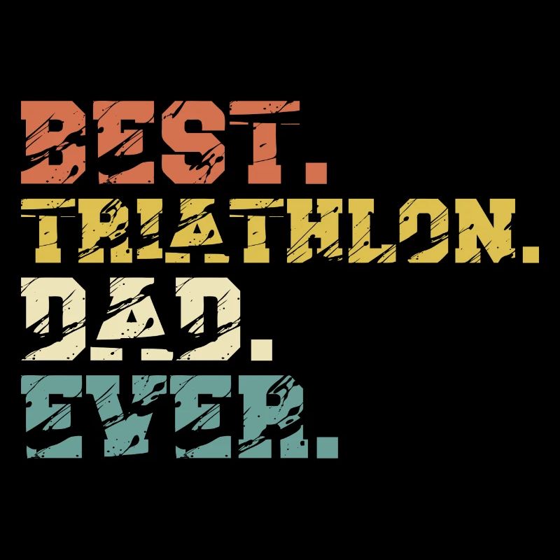 Triathlon Dad Papa Funny Saying Vintage