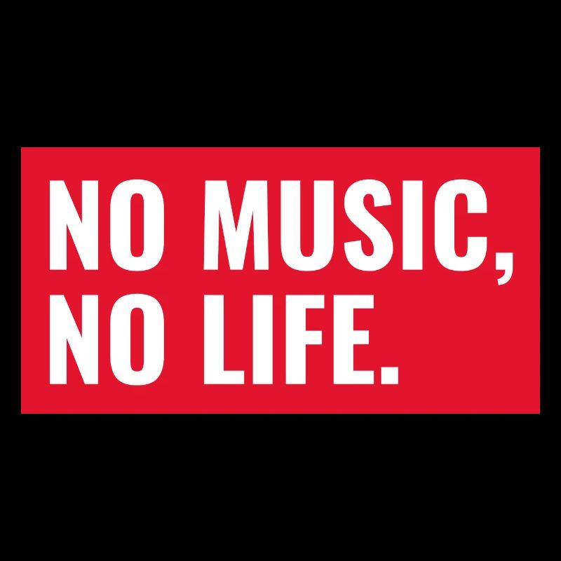 Music statement on red background