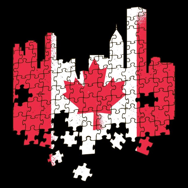Puzzle drapeau du Canada Feuille d'érable du Canada Feuille d'érable