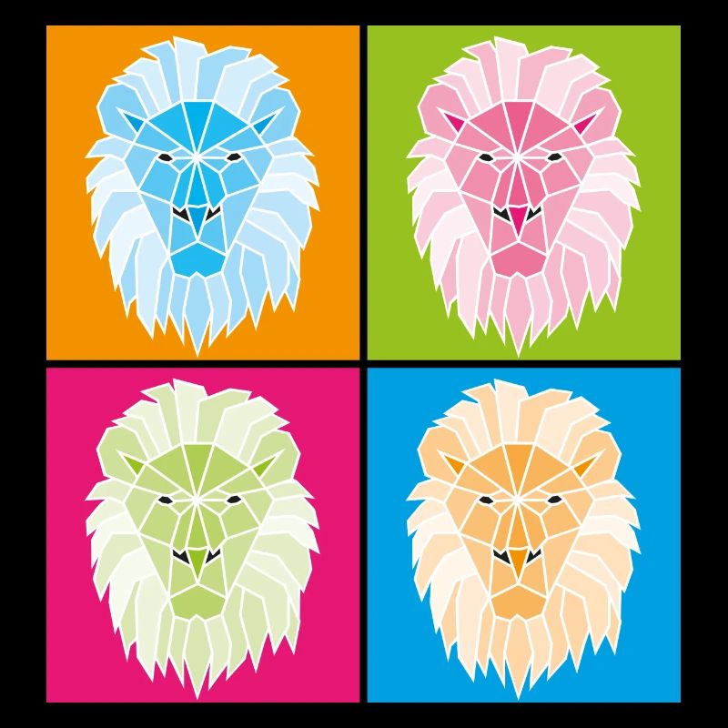 Lion geometric popart