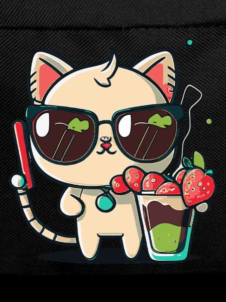 Cat with sunglasses and cocktail