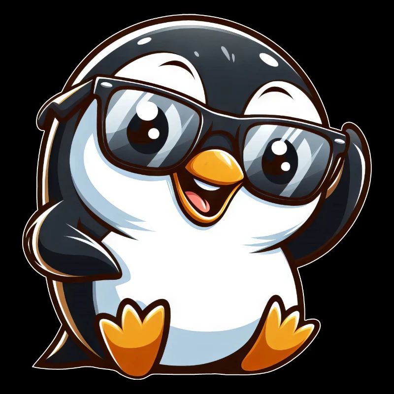 Cool Penguin Sunglasses Cartoon Fun
