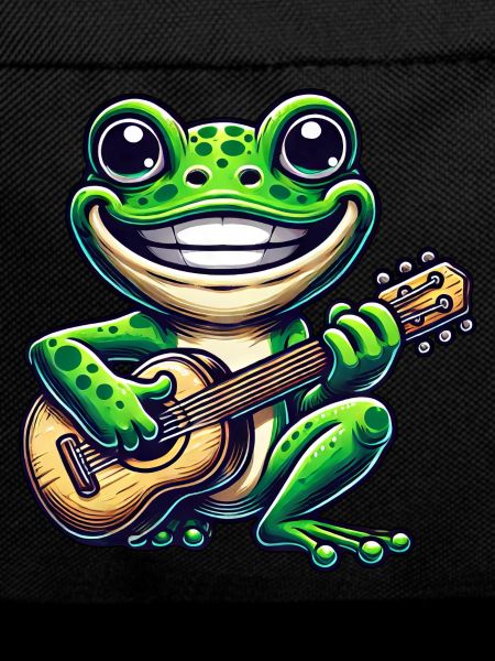 Cute frog with guitar