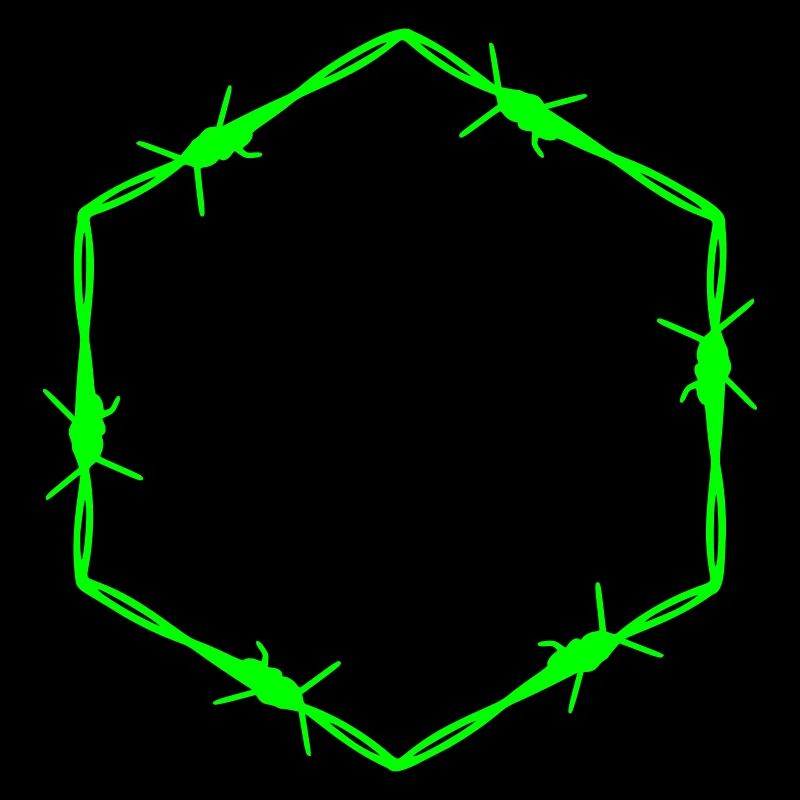 Barbed Wire 6 Corner Hexagon - Gift Idea Tattoo