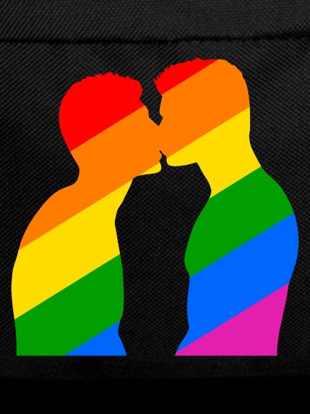 Homoerotic kiss of two men