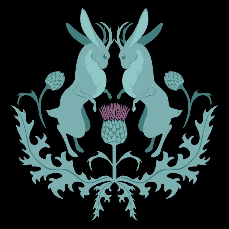 Jackalope Wolpertinger Rasselbock mit Distel