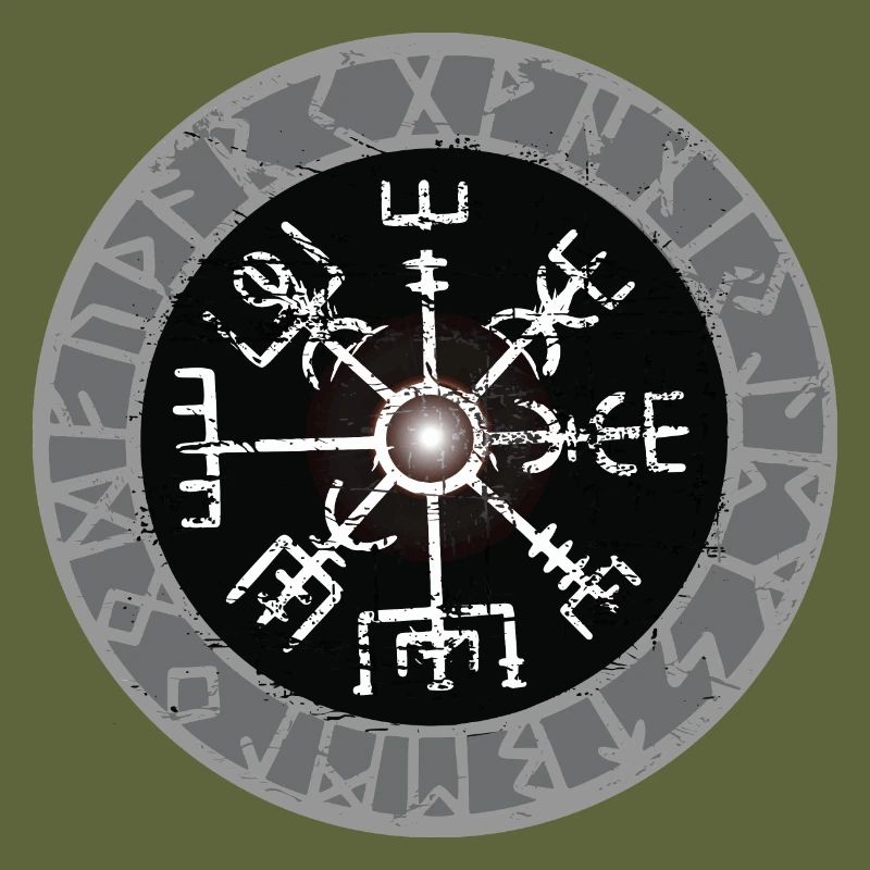 White Viking Compass Valhalla Vegvisir