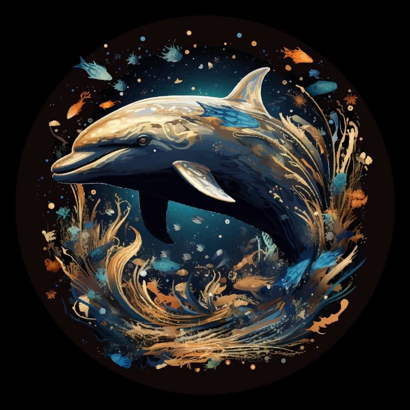 Dolphin for Marine Animals Fans Gift Vacation Beach