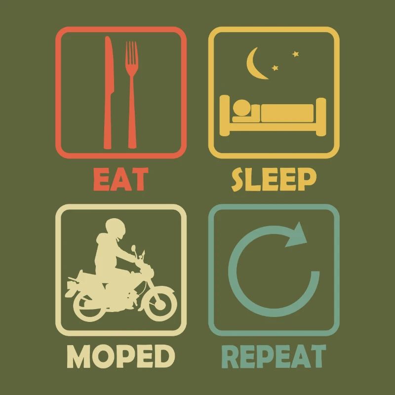 Moped Mofa Eat Sleep Repeat Retro for moped drivers
