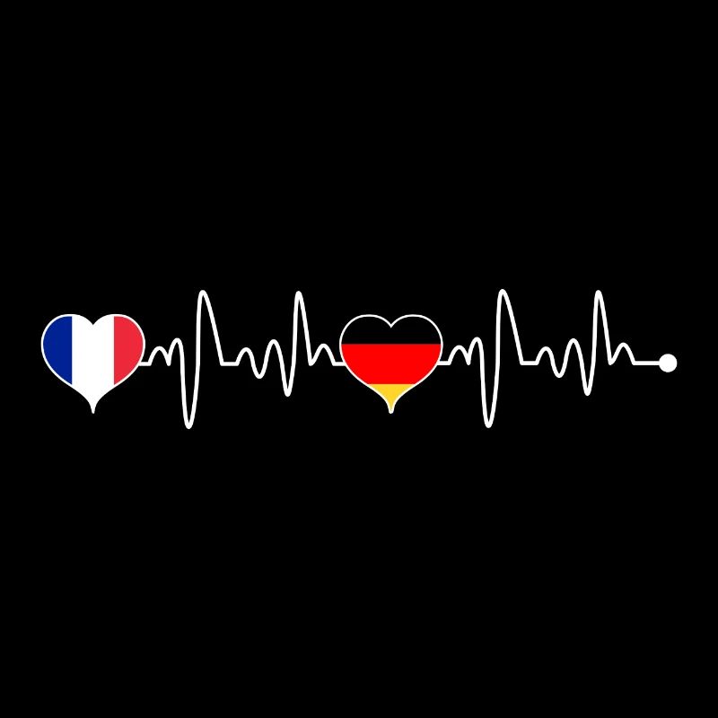 France Germany heartbeat flag heart