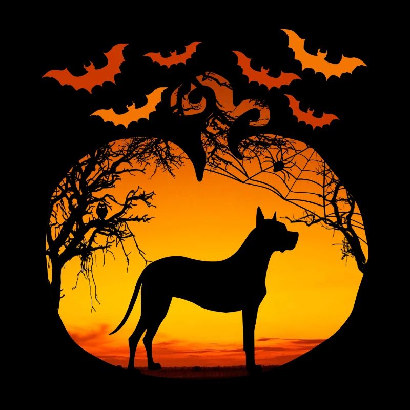 Great Dane in a pumpkin
