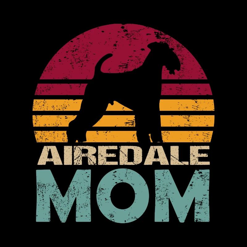 Airedale Terrier Mom Retro Grunge pour maman