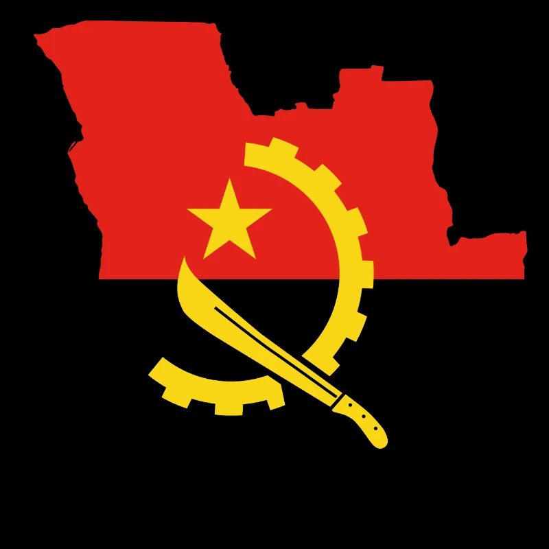 Angola flag map flag