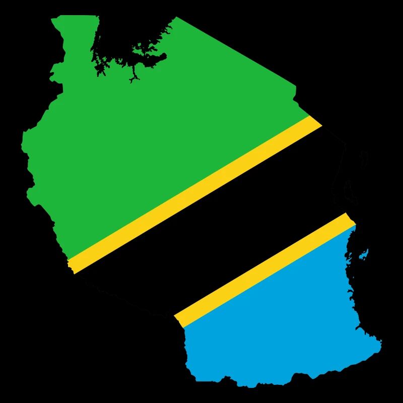 Tanzania flag map flag