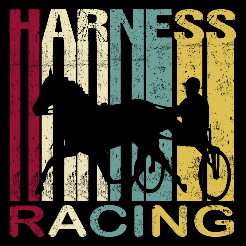 Harness Racing Harness Racing Retro Vintage Silhouette