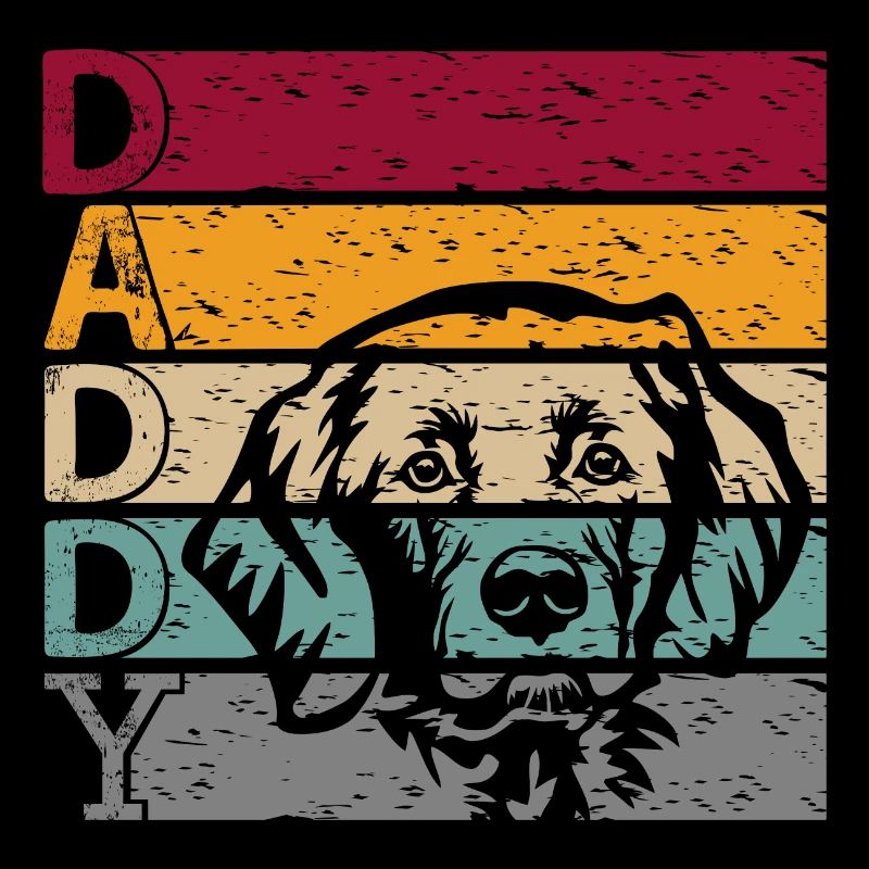 Flat Coated Retriever Dog Dad Papa Master Lui