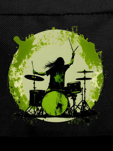 Drummer crazy green