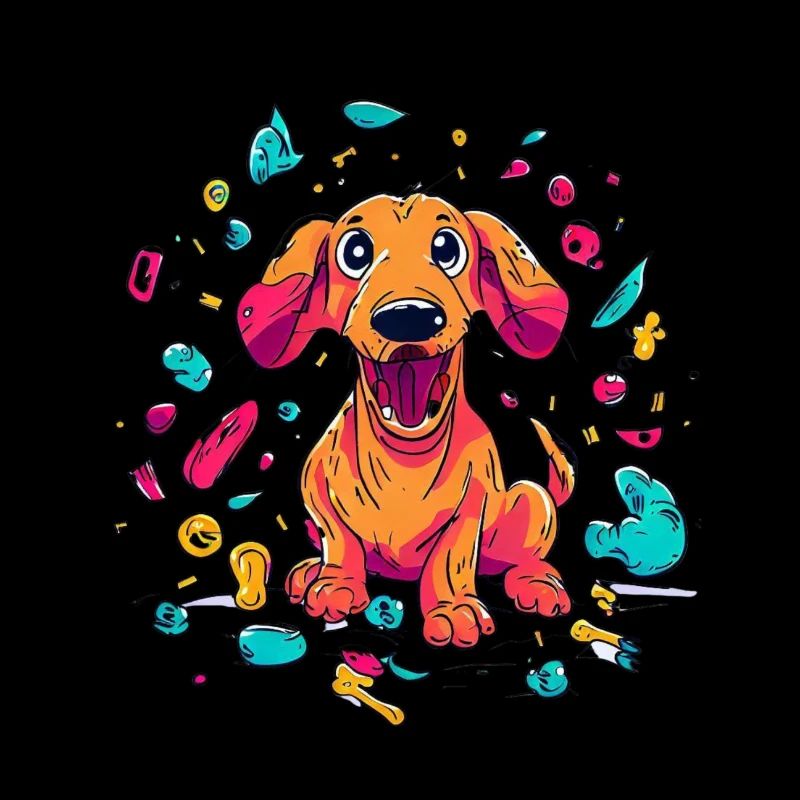 Méfait espiègle du chiot teckel