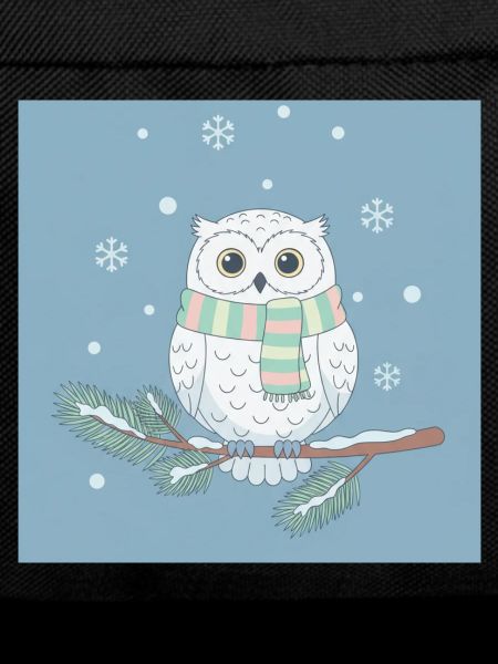 Pastel Winter Owl on Branch