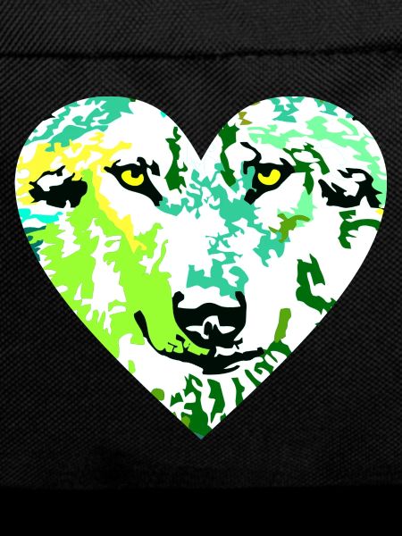 Wolf Herz bunt