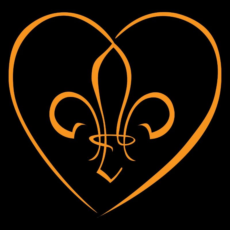 Fleur de Lys dans un coeur - Caramel