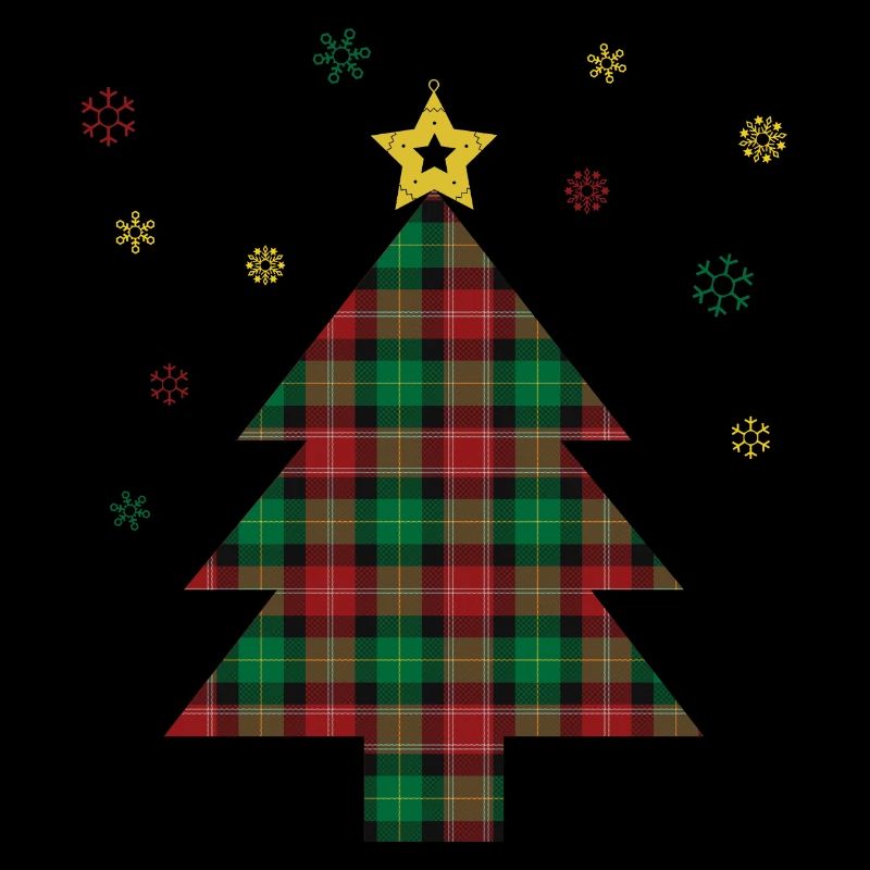 Christmas tree plaid print